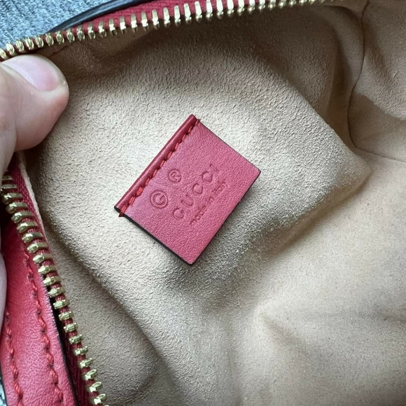 100% Authentic GUCCI Boston Blue&Red Blooms Canvas Satchel 650-102224 - Picture 15 of 16